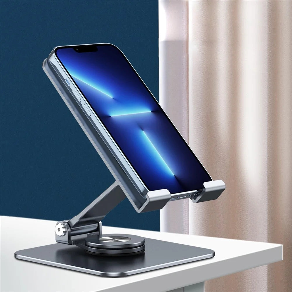 R-JUST HZ24 Universal Desktop Mobile Phone Tablet Holder Bracket Rotatable Aluminum Alloy Stand - Dark Grey - 5