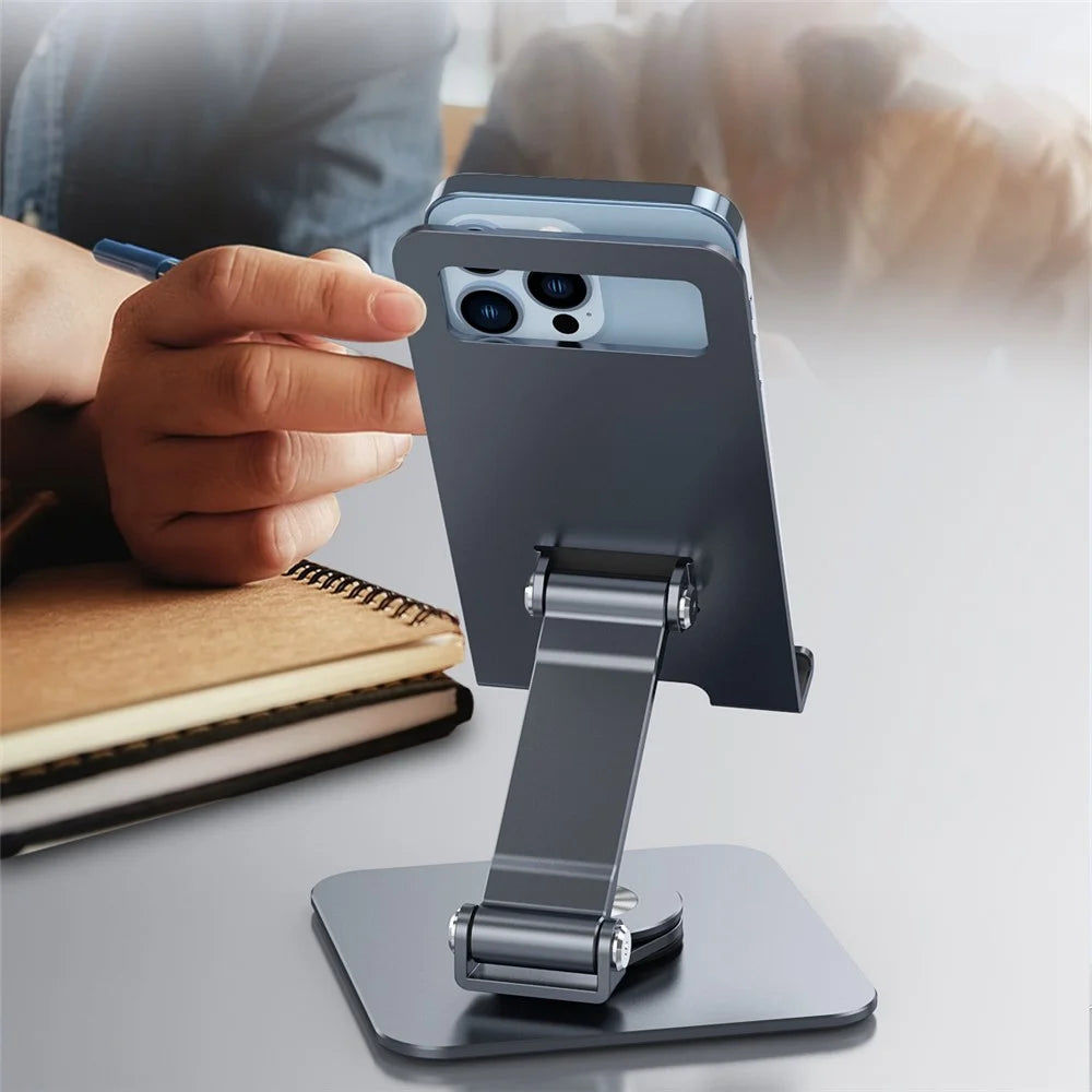 R-JUST HZ24 Universal Desktop Mobile Phone Tablet Holder Bracket Rotatable Aluminum Alloy Stand - Dark Grey - 6