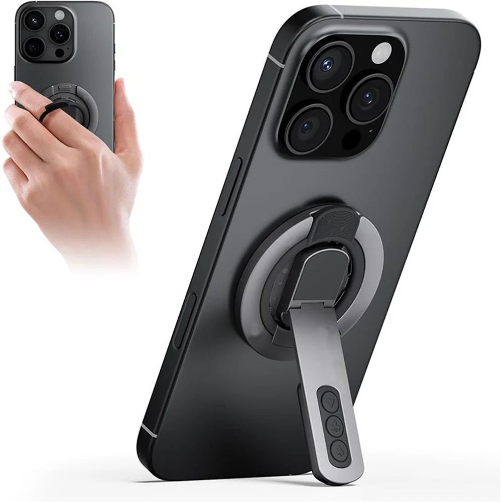 Magnetic Finger Ring Holder Kickstand 360 Degree Rotating Phone Grip Stand - Black - 3