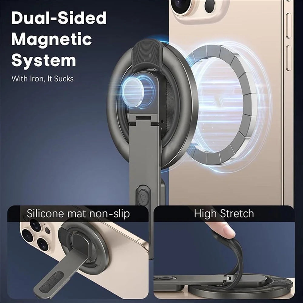 Magnetic Finger Ring Holder Kickstand 360 Degree Rotating Phone Grip Stand - Black - 6