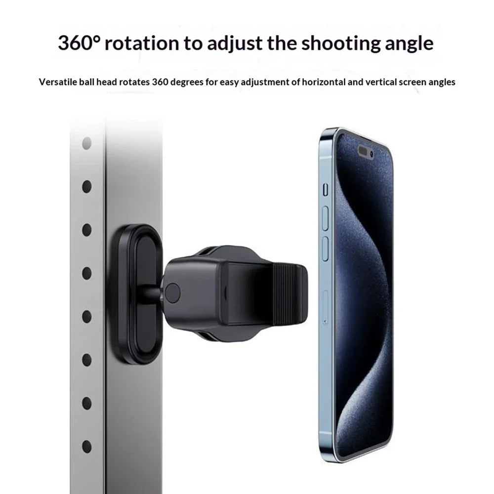 146C Universal Magnetic Phone Holder 360 Degree Rotating Cellphone Stand for Gym / Car / Refrigerator - Black - 4