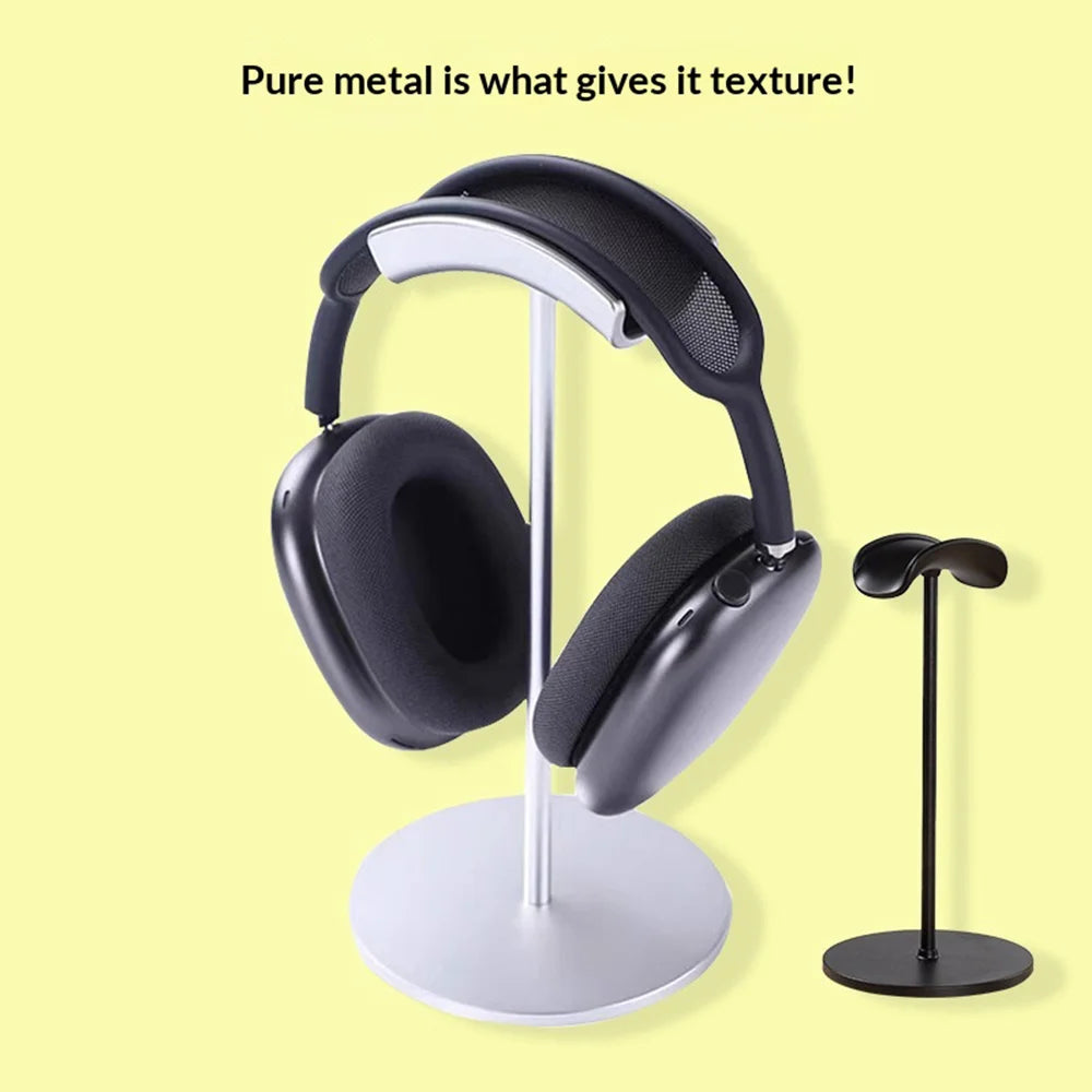 Metal Headphone Stand Aluminum Alloy Desktop Holder Anti-slip Gaming Headset Organizer Rack - Silver - 3
