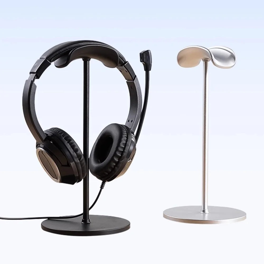 Metal Headphone Stand Aluminum Alloy Desktop Holder Anti-slip Gaming Headset Organizer Rack - Silver - 5