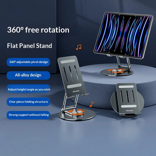 AZEADA PD-T02 360 Degree Rotating Tablet Stand Aluminum Adjustable Desktop Phone Holder - Midnight Blue - 2