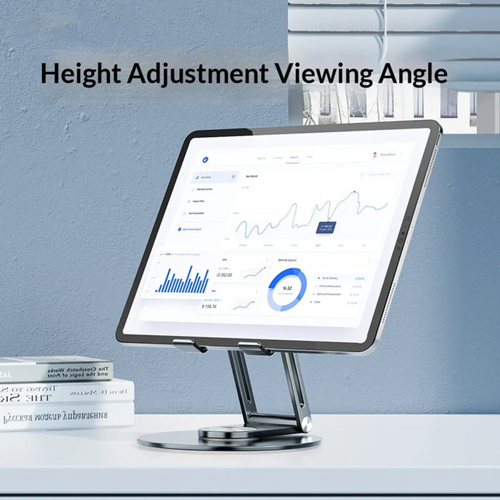 AZEADA PD-T02 360 Degree Rotating Tablet Stand Aluminum Adjustable Desktop Phone Holder - Midnight Blue - 5