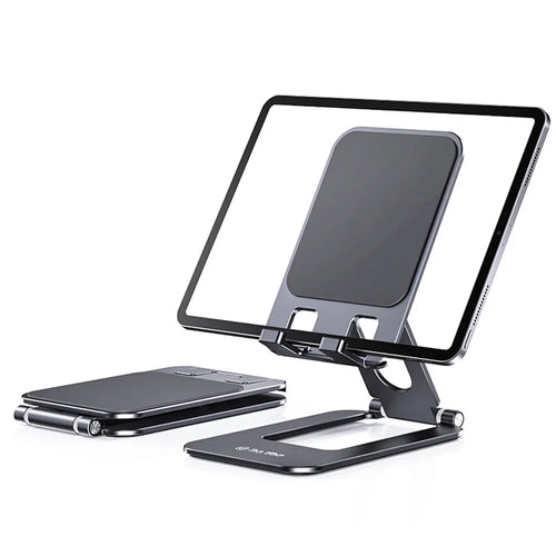 T2 MAX Foldable Phone Tablet Stand Aluminum Alloy Portable Desktop Holder for Office Study Entertainment - Grey - 1