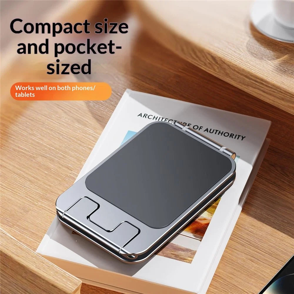 T2 MAX Foldable Phone Tablet Stand Aluminum Alloy Portable Desktop Holder for Office Study Entertainment - Grey - 4