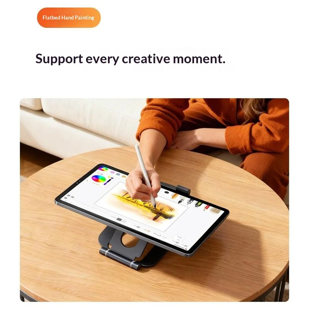 T2 MAX Foldable Phone Tablet Stand Aluminum Alloy Portable Desktop Holder for Office Study Entertainment - Grey - 7