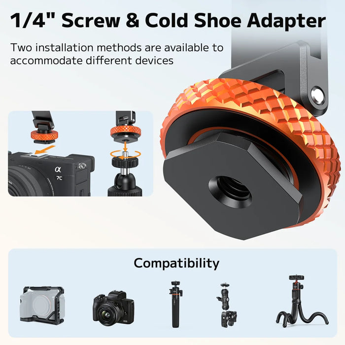 VRIG MG-40 Action Camera Mount Magnetic Phone Stand Foldable Cellphone Holder with Cold Shoe Mount 1 / 4 Screw Hole - A0301-MG / 40 - 5