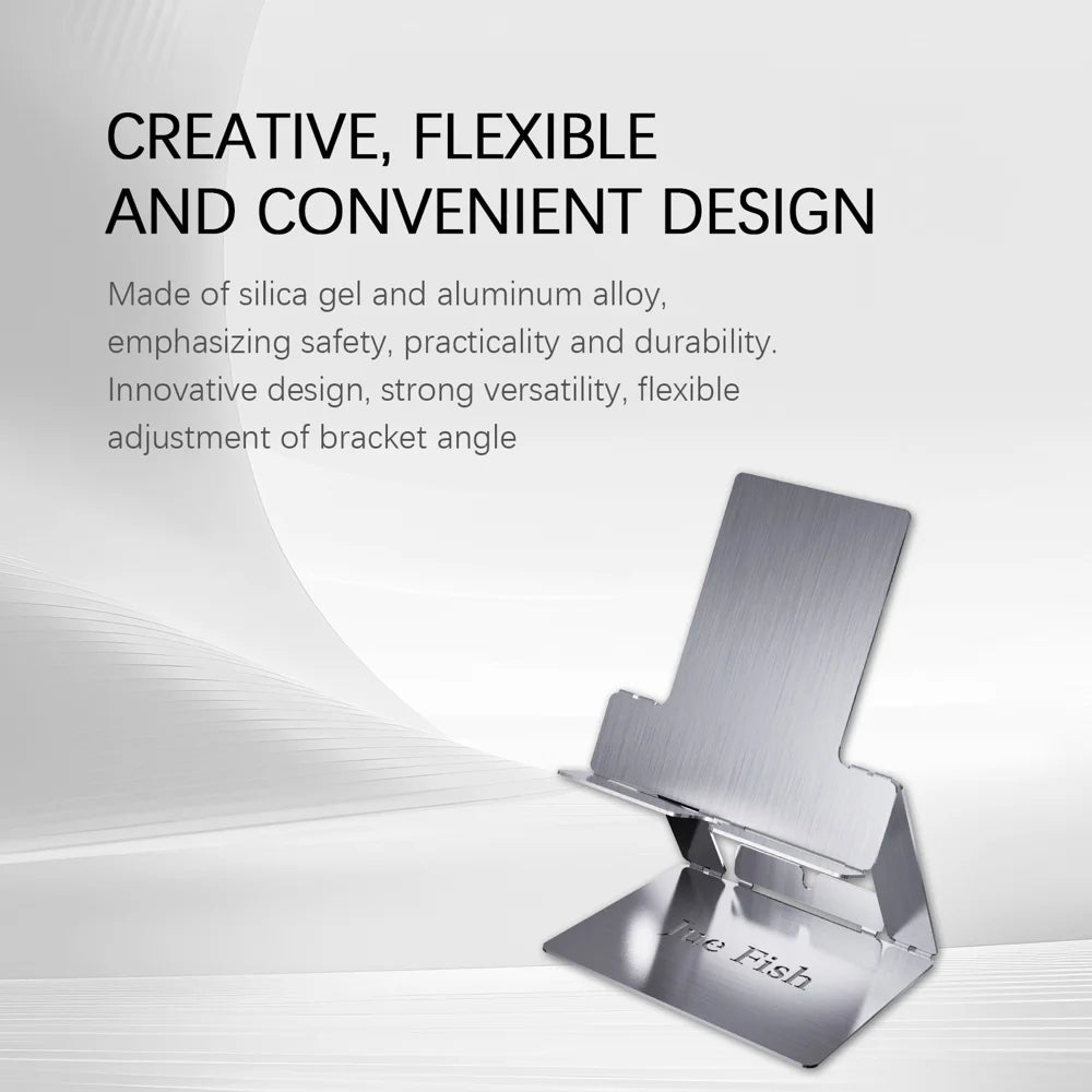 JUE-FISH Portable Foldable Phone Stand Galvanized Steel Adjustable Metal Desktop Cellphone Holder - 1 Piece - 6