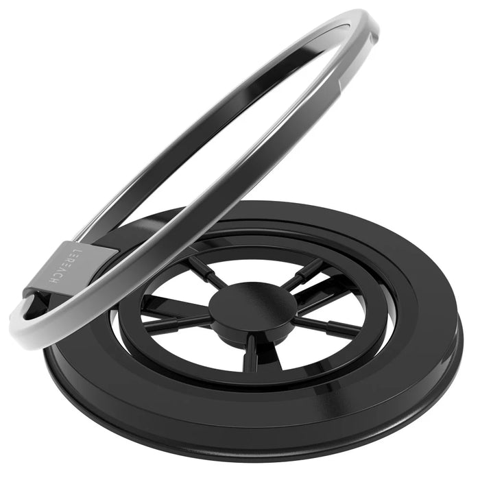 LEREACH LRFP-01 StarRing Series Magnetic Phone Ring Holder 360 Degree Rotation Cellphone Stand - Black - 1