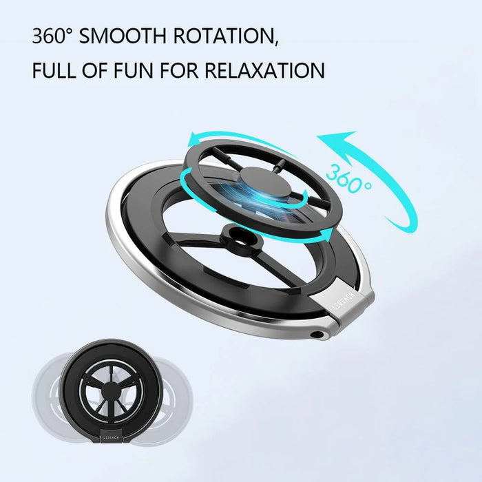LEREACH LRFP-01 StarRing Series Magnetic Phone Ring Holder 360 Degree Rotation Cellphone Stand - Black - 3