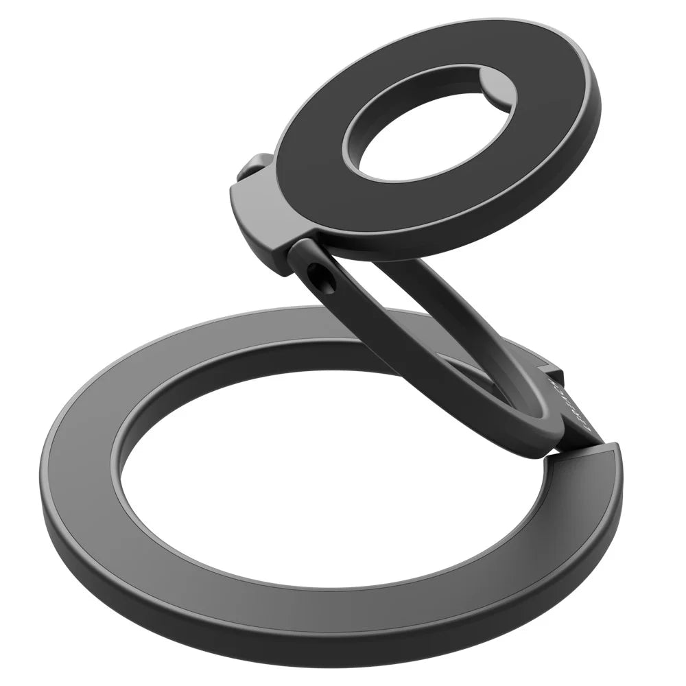 LEREACH LRFP-03 StarRing Series Magnetic Ring Holder 360 Degree Rotating Triple Ring Phone Stand - Black - 1
