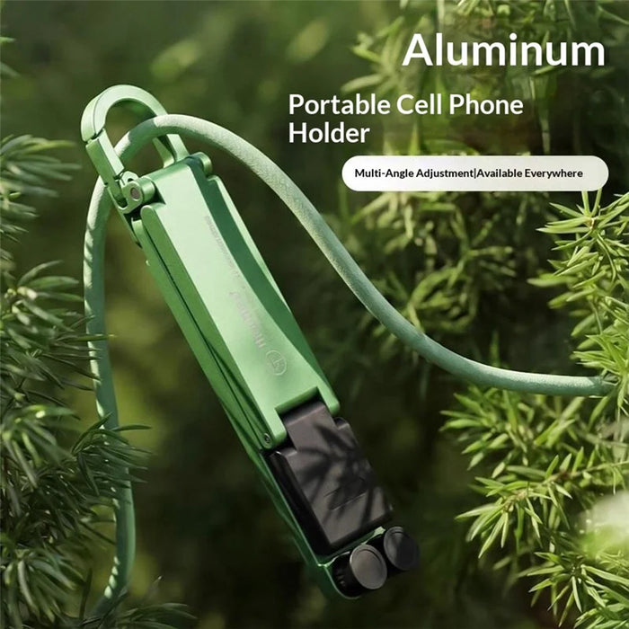 T11 Multifunctional Keychain Mini Phone Stand Foldable Aluminum Desktop Holder Portable Mobile Support Bracket - Orange - 3