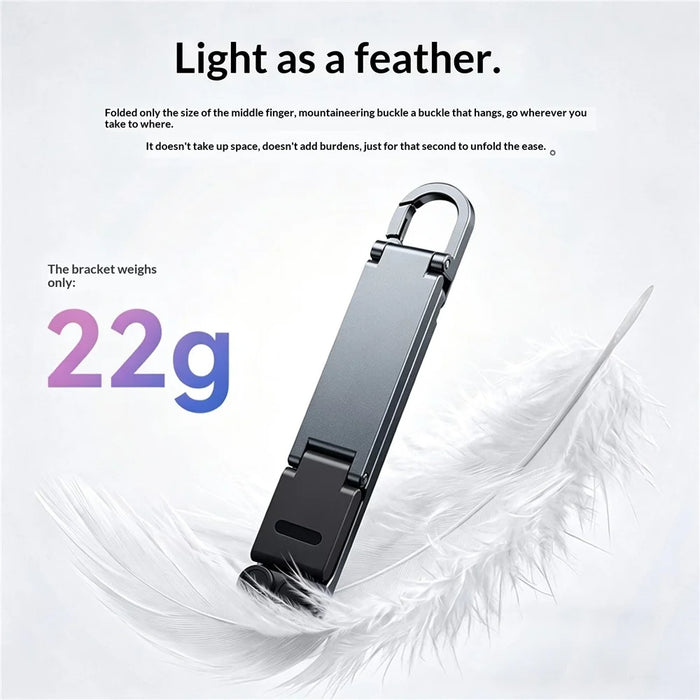 T11 Multifunctional Keychain Mini Phone Stand Foldable Aluminum Desktop Holder Portable Mobile Support Bracket - Orange - 5