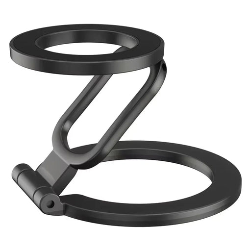 Double-Sided Magnetic Phone Stand Ring Holder Compatible with MagSafe 360 Degree Adjustable Metal Stand for iPhone 17  /  16  /  15  /  14  /  Samsung  /  Galaxy - Black - 1