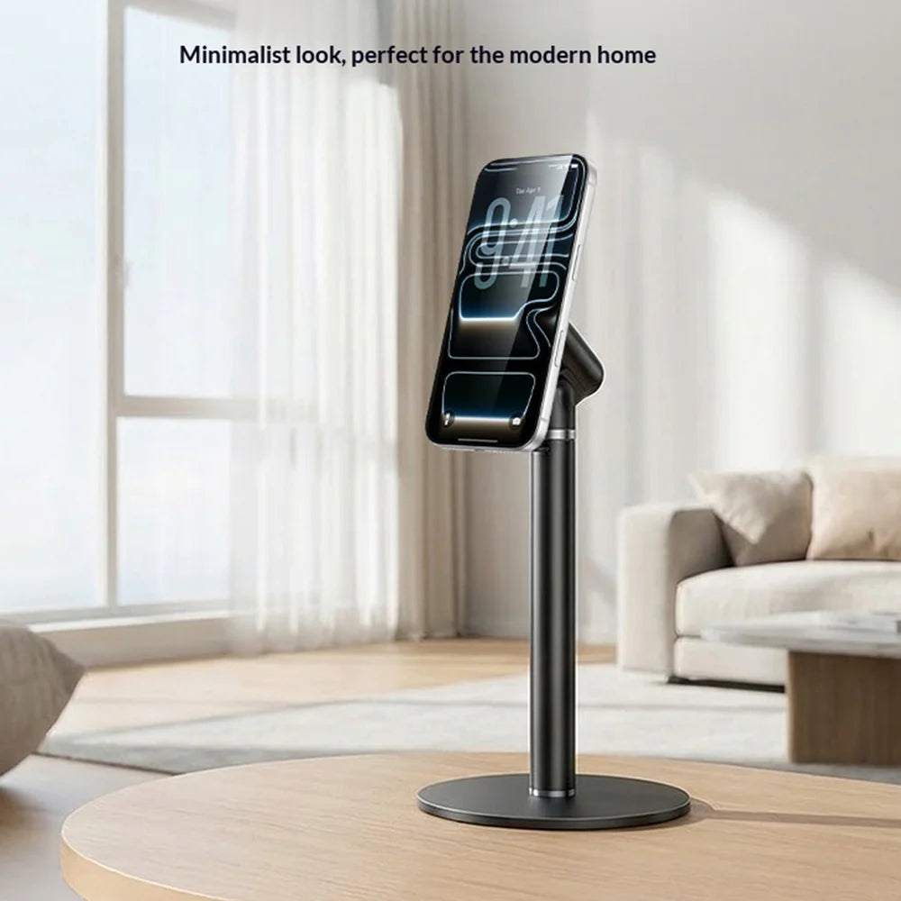 YESIDO C303 Desktop Phone Stand Adjustable Height Magnetic Mount Cellphone Holder for Live Streaming - Black - 7