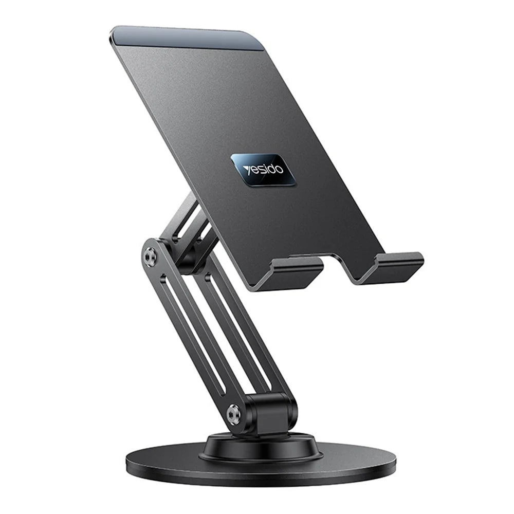 YESIDO C302 Desktop Tablet Stand 360 Degree Rotation 3-Axis Foldable Phone Holder Bracket - Black - 1