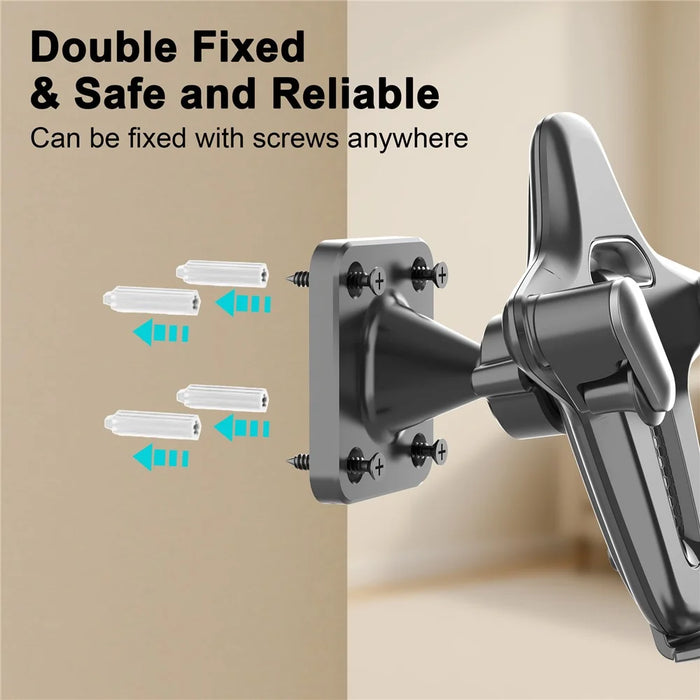 Wall Mount Phone Holder 360 Degree Adjustable Phone Stand for 4.7-7.2 Inch Smartphones - 2
