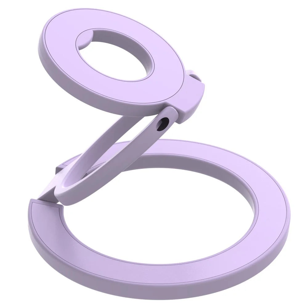 LEREACH LRFP-05 Magnetic Ring Holder Stand Triple Ring Adjustable Phone Grip Kickstand - Purple - 1
