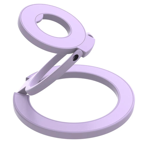 LEREACH LRFP-05 Magnetic Ring Holder Stand Triple Ring Adjustable Phone Grip Kickstand - Purple - 1