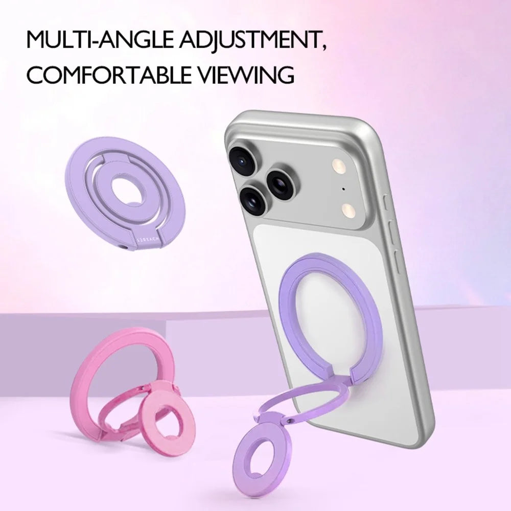 LEREACH LRFP-05 Magnetic Ring Holder Stand Triple Ring Adjustable Phone Grip Kickstand - Purple - 6