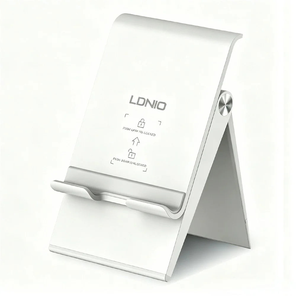 LDNIO MG07 Foldable Desktop Phone Tablet Stand Adjustable Height Anti-slip Portable Holder for 4.7-12 Inch Devices - White - 1