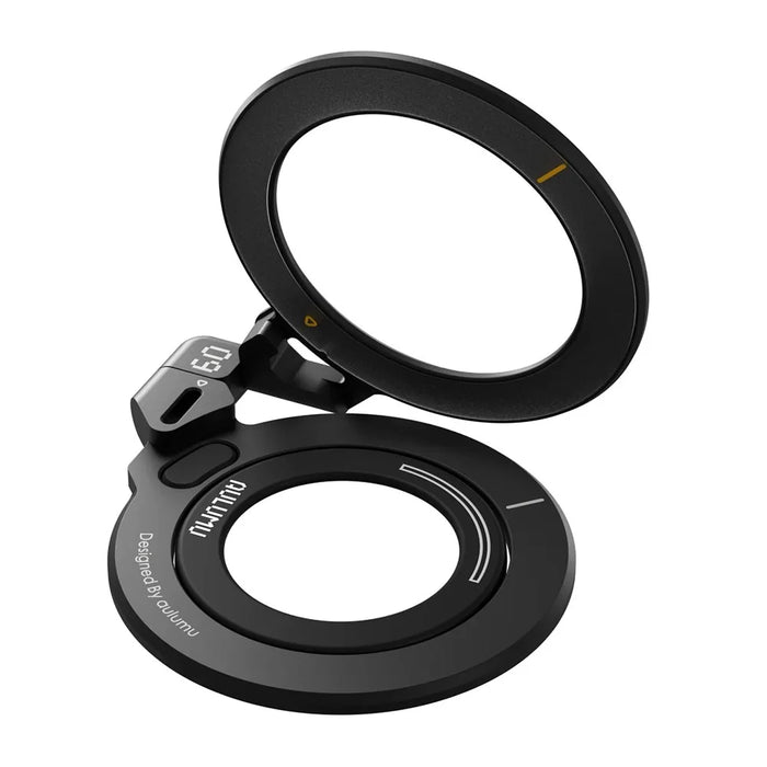 AULUMU G09 Magnetic Ring Stand 360° Rotating Finger Loop Dual-Axis Design Phone Holder Grip - Black - 3