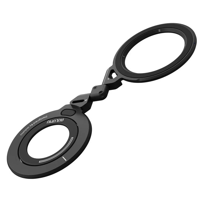AULUMU G09 Magnetic Ring Stand 360° Rotating Finger Loop Dual-Axis Design Phone Holder Grip - Black - 4