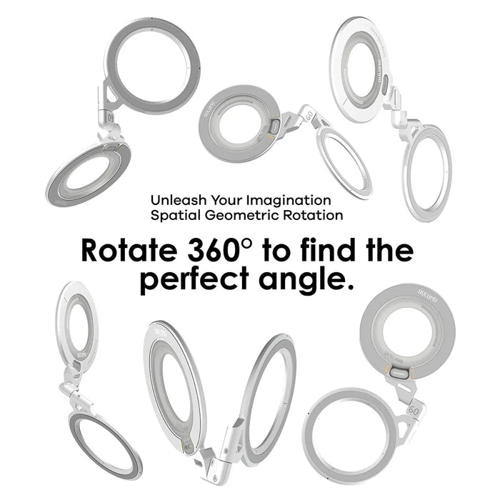 AULUMU G09 Magnetic Ring Stand 360° Rotating Finger Loop Dual-Axis Design Phone Holder Grip - Black - 6