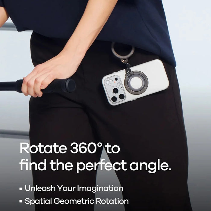 AULUMU G09T Magnetic Phone Stand 360-Degree Rotation Z-Axis Design Ring Holder Phone Ring Grip - Grey - 5