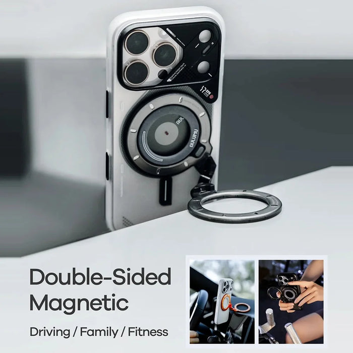 AULUMU G09T Magnetic Phone Stand 360-Degree Rotation Z-Axis Design Ring Holder Phone Ring Grip - Grey - 6