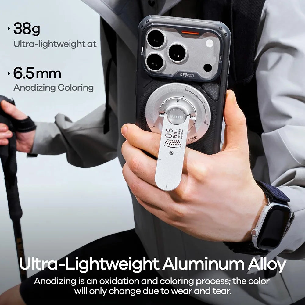 AULUMU G05 Pro 8-in-1 Magnetic Phone Stand Multi-Tool Kit Aluminum Alloy 360° Rotation Phone Grip - Black - 4