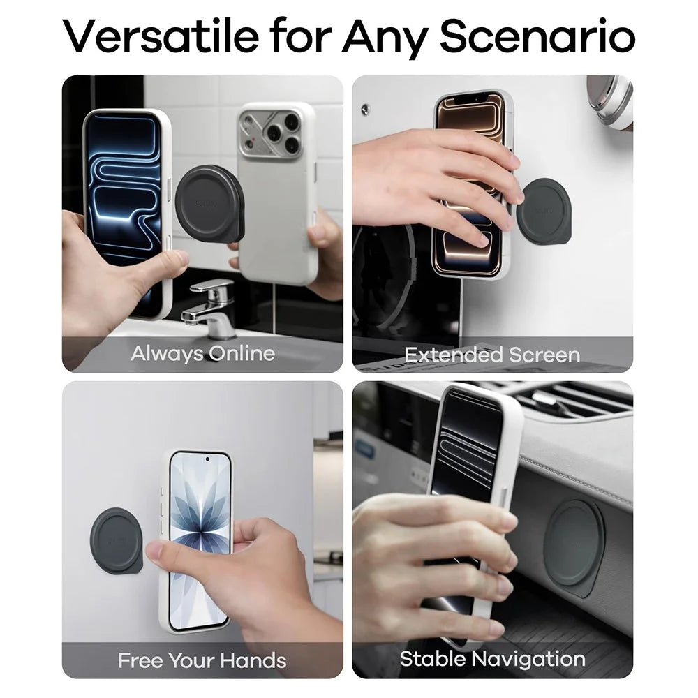AULUMU AC01 Magnetic Pad Ultra-thin Reusable Phone Sticker for Car Dashboard Kitchen Wall - Grey - 5