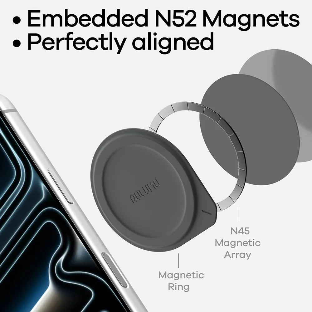 AULUMU AC01 Magnetic Pad Ultra-thin Reusable Phone Sticker for Car Dashboard Kitchen Wall - Grey - 7