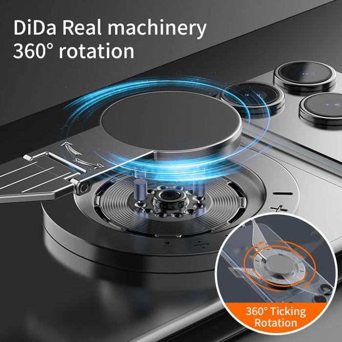 Multi-functional Magnetic Phone Stand Hook 360° Rotation Foldable Phone Ring Holder Buckle for iPhone Android - Black - 5