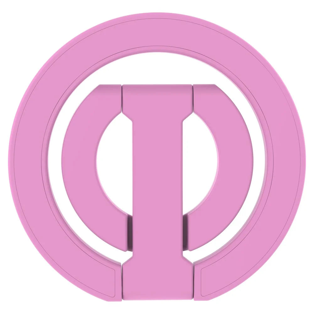 LEREACH LRFP-08 Dual Ring Magnetic Phone Stand 360° Rotation Zinc Alloy Ring Holder - Pink - 3