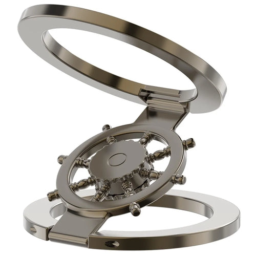 Magnetic Ring Holder Rotating Phone Stand Zinc Alloy Desktop Support Compatible with MagSafe - Tarnish - 1