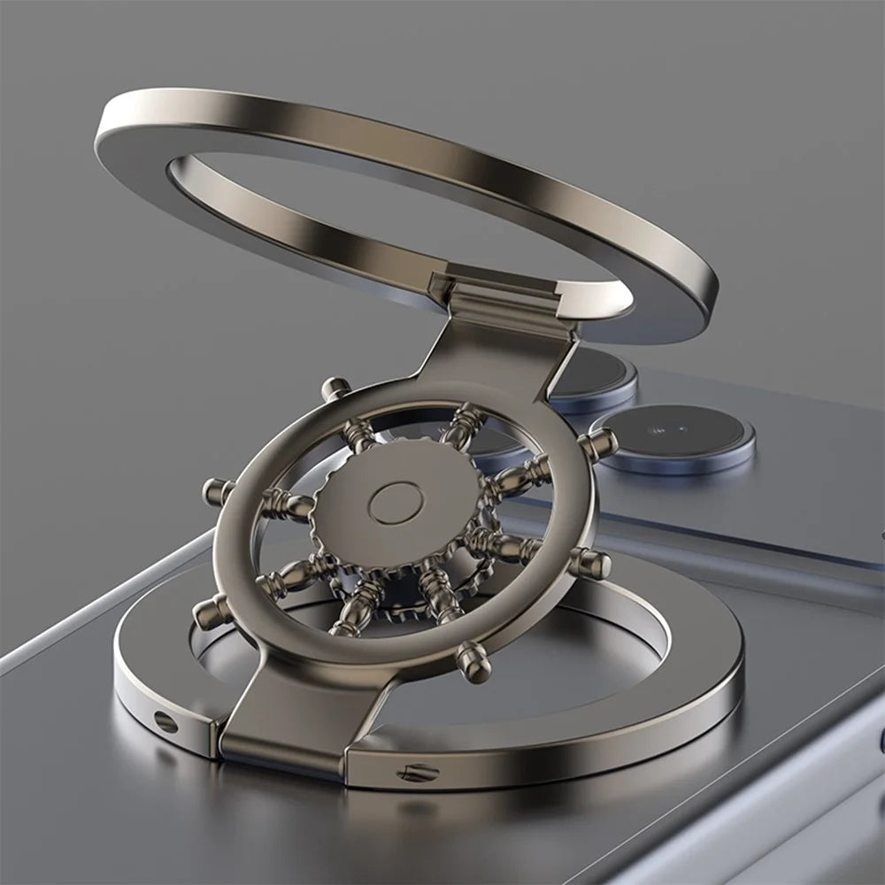 Magnetic Ring Holder Rotating Phone Stand Zinc Alloy Desktop Support Compatible with MagSafe - Tarnish - 3