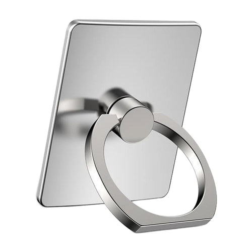 Multifunctional Ring Holder Stand for Phone Desktop Adhesive Metal Finger Grip Kickstand - Silver - 1