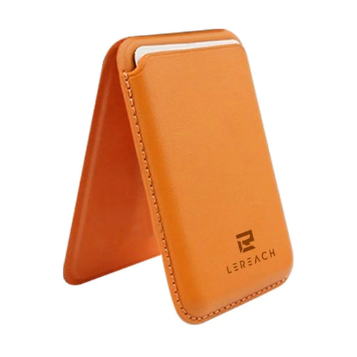 LEREACH LRFP-07 Magnetic Phone Card Holder Stand Secure Phone Wallet - Brown - 2