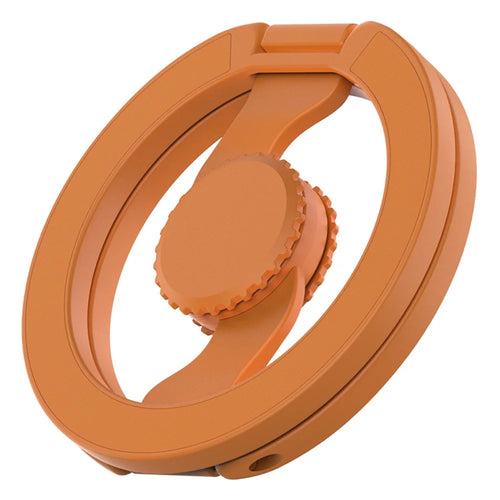 Painted Finish Magnetic Fingertip Gyro Magnetic Holder Phone Ring Kickstand Compatible with MagSafe - Orange - 1
