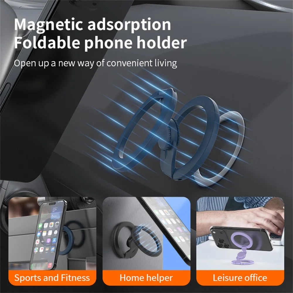 Painted Finish Magnetic Fingertip Gyro Magnetic Holder Phone Ring Kickstand Compatible with MagSafe - Orange - 7
