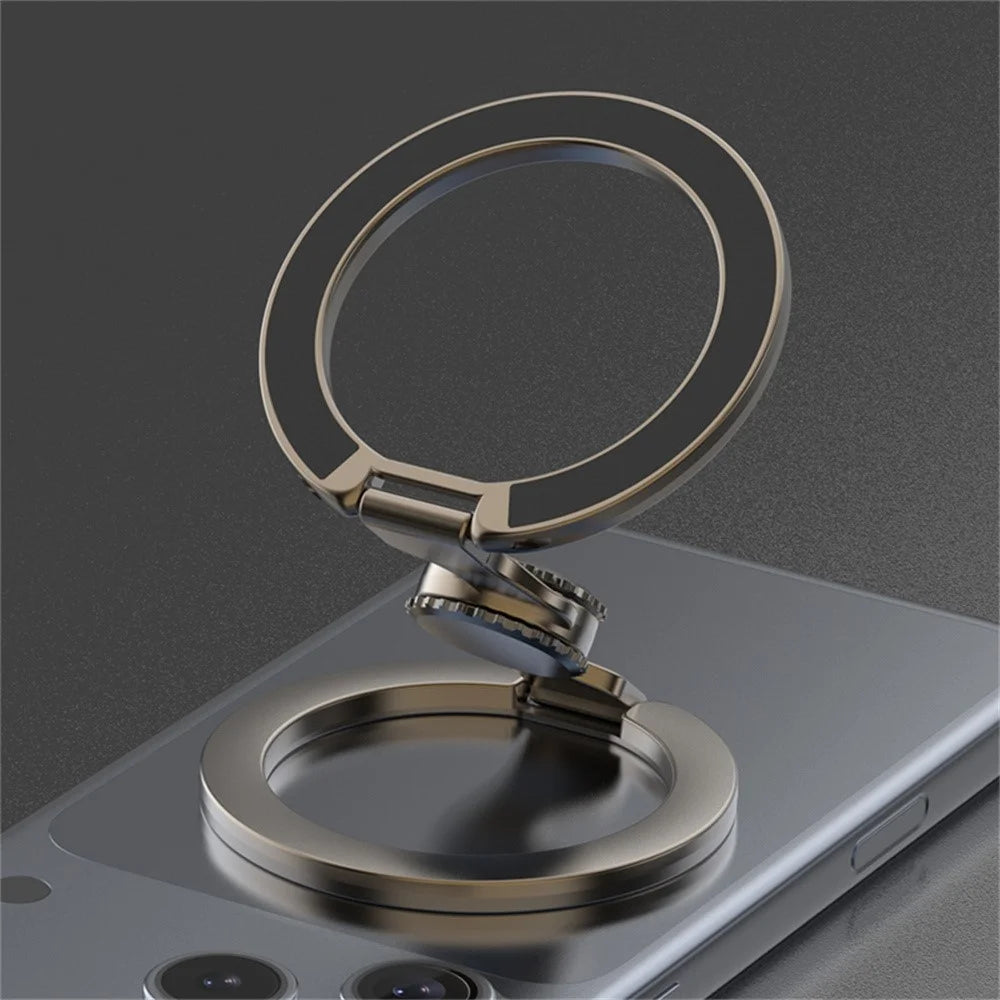 Electroplated Finish Magnetic Fingertip Gyro Magnetic Holder Phone Ring Kickstand Compatible with MagSafe - Tarnish - 2