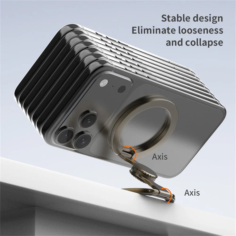 Electroplated Finish Magnetic Fingertip Gyro Magnetic Holder Phone Ring Kickstand Compatible with MagSafe - Tarnish - 5