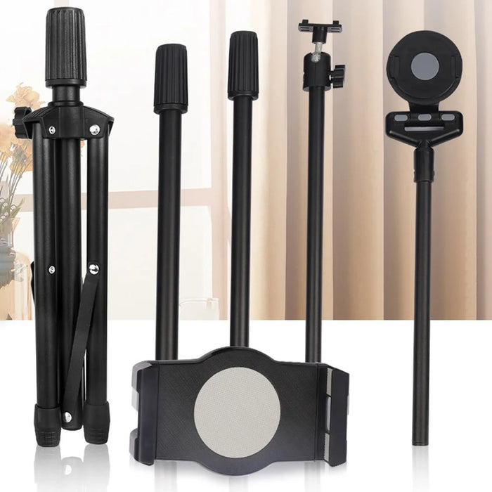 Universal Mobile Phone Tablet Holder Floor Stand 360 Degree Rotating Retractable Tripod Bracket, Thicken Version - 6