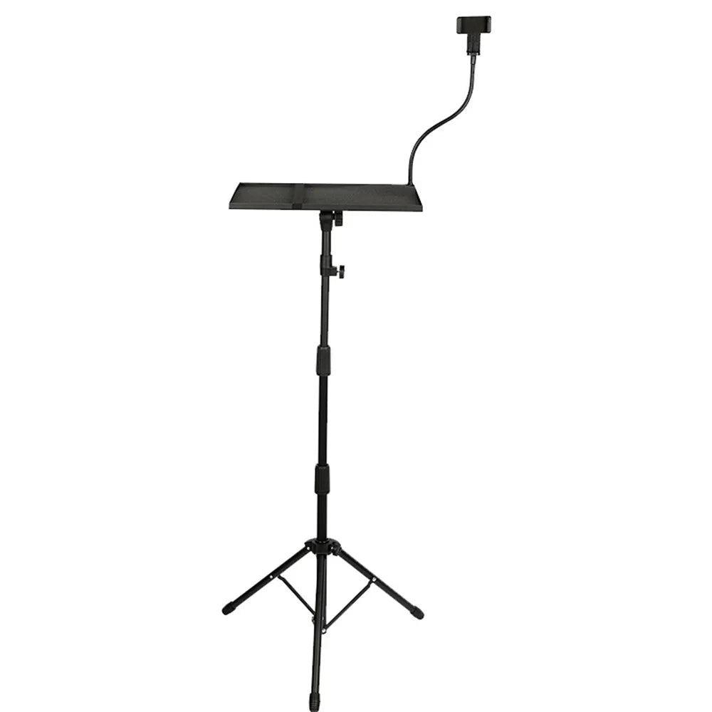 JYX-560 Laptop Metal Tripod Stand Adjustable Floor Holder with Flexible Phone Clamp for Projector Speaker - 1