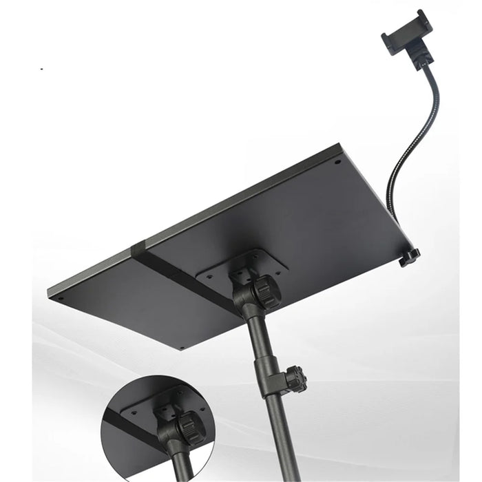 JYX-560 Laptop Metal Tripod Stand Adjustable Floor Holder with Flexible Phone Clamp for Projector Speaker - 4