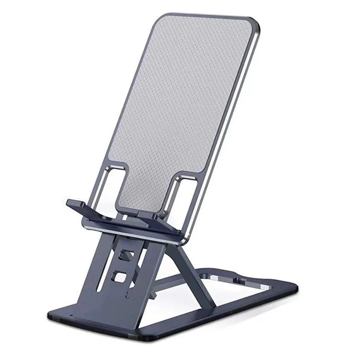 Metal Folding Desktop Phone Holder Portable Multi-Angle Adjustable Stand for Under 12 inches Tablets - Grey - 1