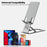 Metal Folding Desktop Phone Holder Portable Multi-Angle Adjustable Stand for Under 12 inches Tablets - Grey - 7